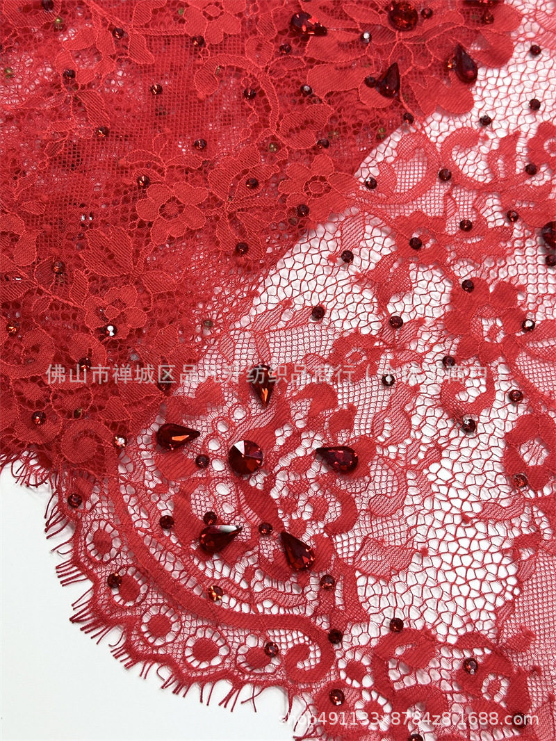 Moda clásica europea y americana vestido de boda vestido de moda cena tela de encaje de lujo alta fijación tela de perforación caliente image 10
