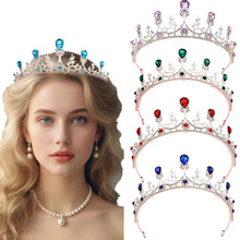 欧美新娘皇冠头饰公主女童王冠水晶大发箍钢琴表演走秀饰品发饰女