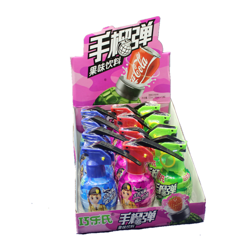 手雷手榴弹喷雾糖口喷果味饮料乐趣整蛊玩具瓶子一盒12个