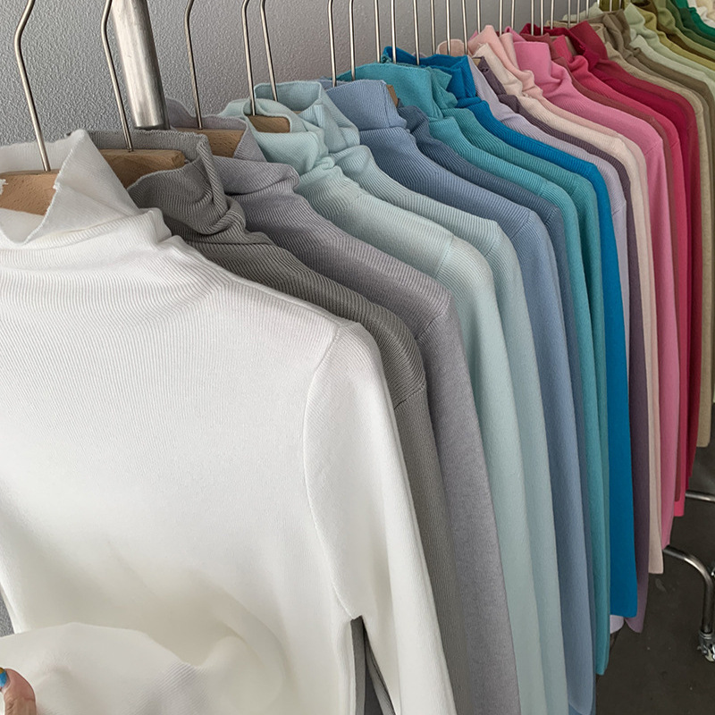 Omalai High-Neck Solid Color Long-Sleeve Slim-Fit Base Knit Top for Autumn and Winter Wholesale 5148