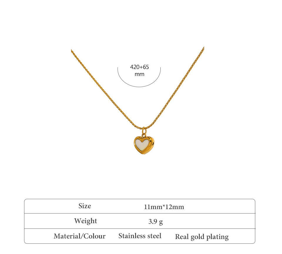 PVD Coated Gold Plating Process Real Gold Plated Plating Material Wholesale Jewelry Sweet Heart Shape 304 Stainless Steel Acrylic 18K Gold Plated Inlay Stainless Steel Jewelry Sets