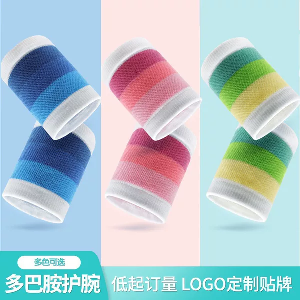 Sports Cycling Running Fitness Basketball Badminton Wristband Sweat-Absorbent Anti-Sprain Colorful Cotton Towel Wristband