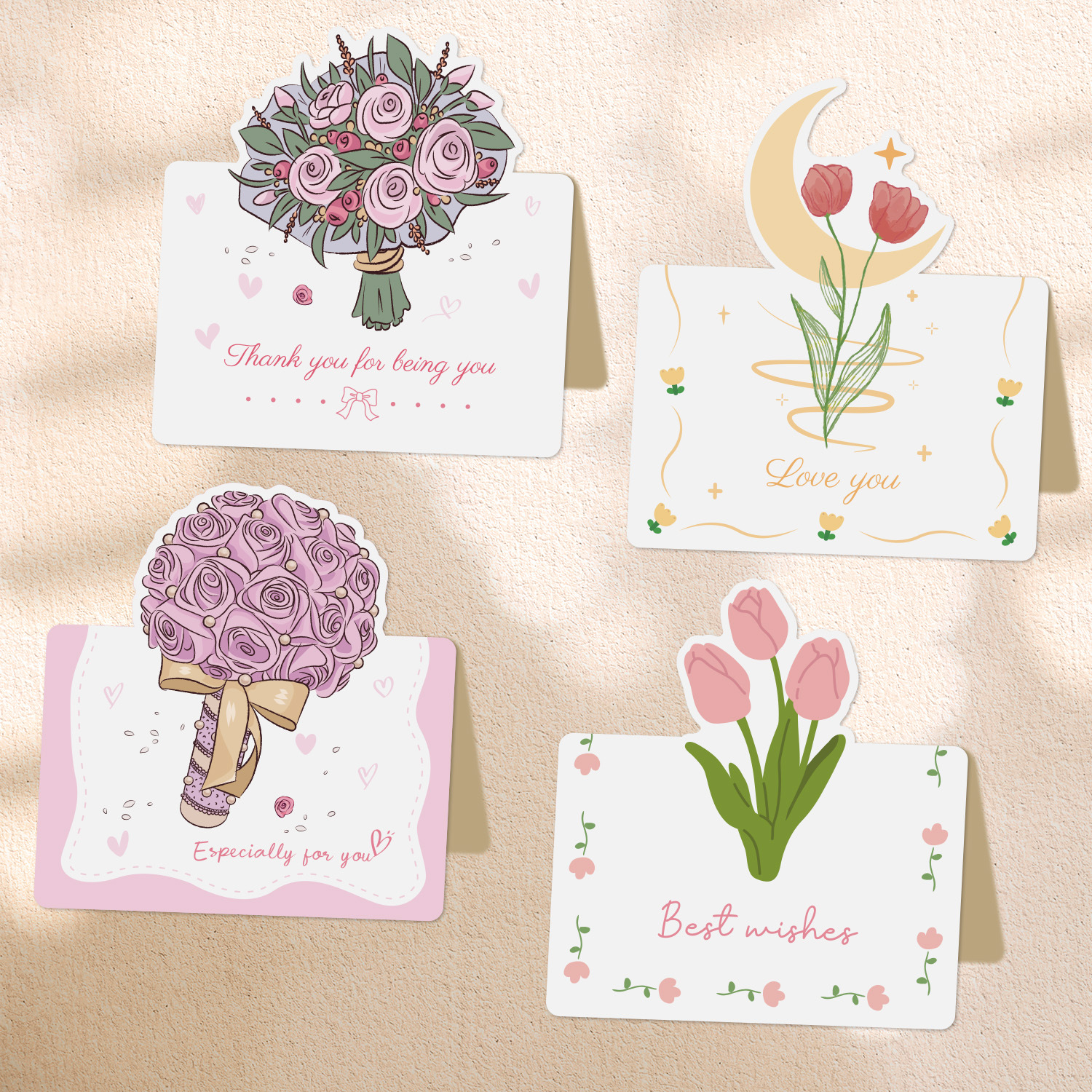 母亲节妇女节迷你贺卡简约创意感谢贺卡烘焙鲜花店生日小折页卡