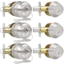 亚马逊热销美式不锈钢闭锁呆锁三杆球形室内入户卧室门锁Deadbolt