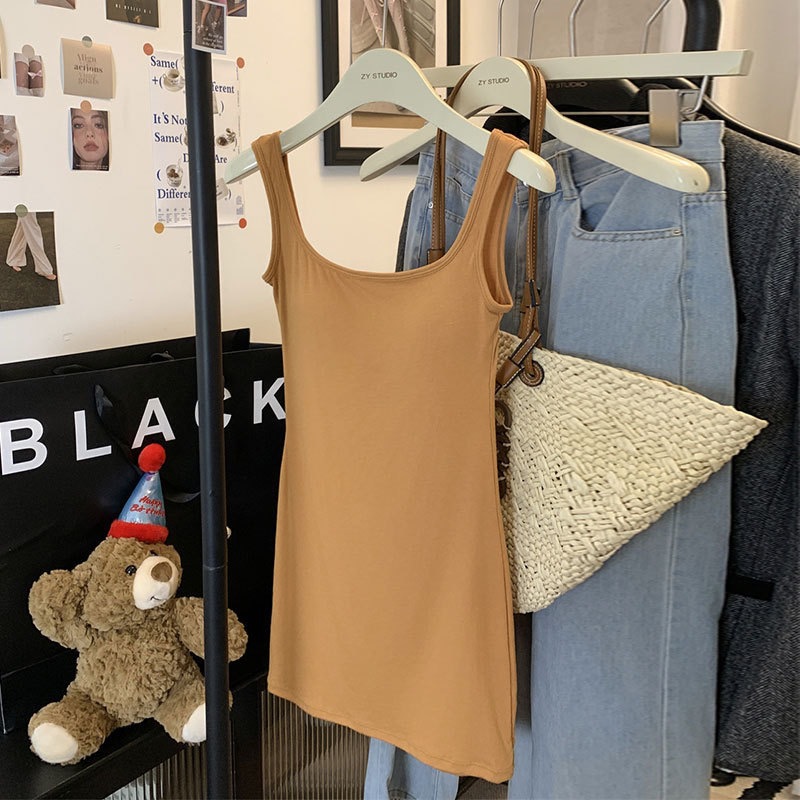2025 nuevo estilo sexy camisola falda chaleco mujer con almohadilla para el pecho de una pieza con sujetador camisón sexy chica caliente top