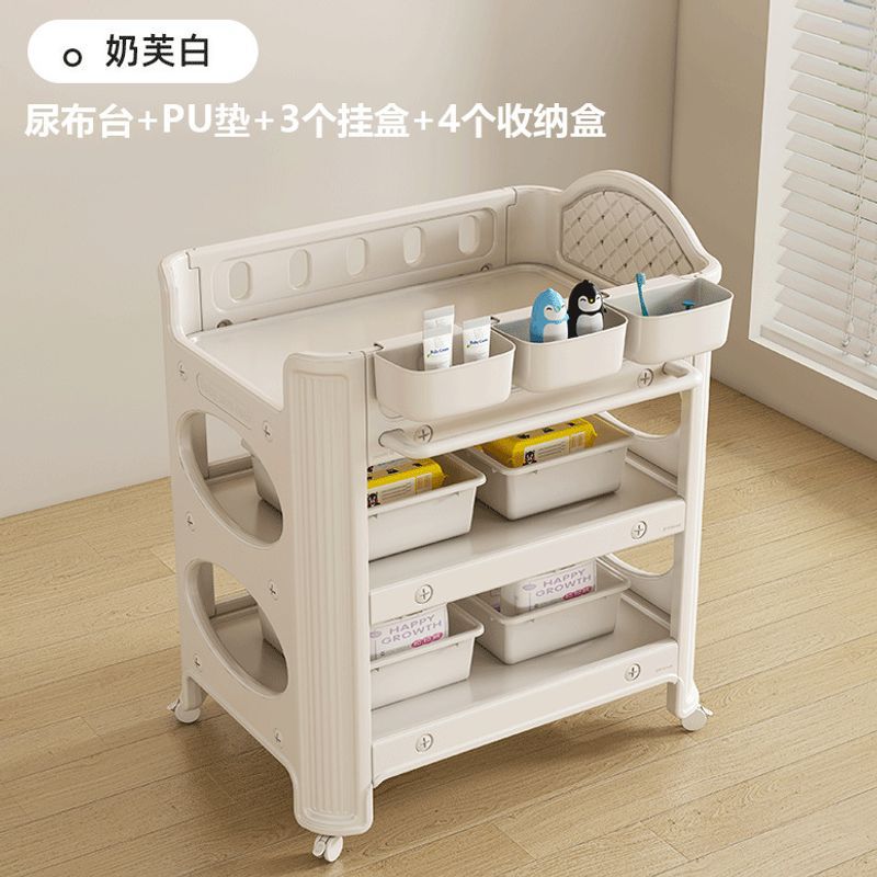 Mesa de pañales, mesa de cuidado de bebés, cama de plástico multifuncional, mesa de cambio de ropa, mesa de baño, estilo de alto valor facial