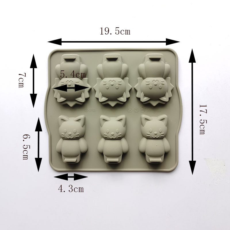 Pastel de silicona molde pudín perro KT gato grado alimenticio dibujos animados pastel bandeja para hornear cubo hielo chocolate alta resistencia a la temperatura