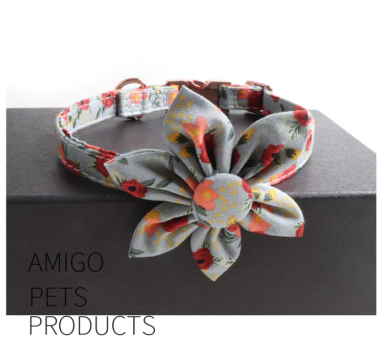 Flower Print Dog Collar 7