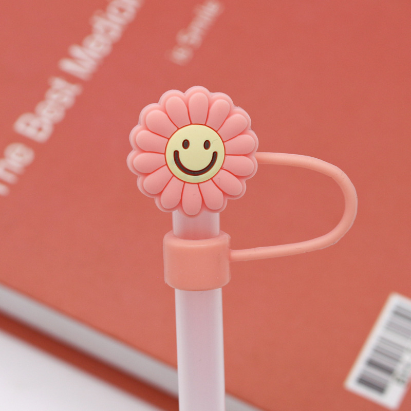 Nueva funda de silicona de 10 mm para pajitas de dibujos animados, tapa de pajita con diseño de animal, protección a prueba de polvo, tapón de pajita personalizado, listo para la venta