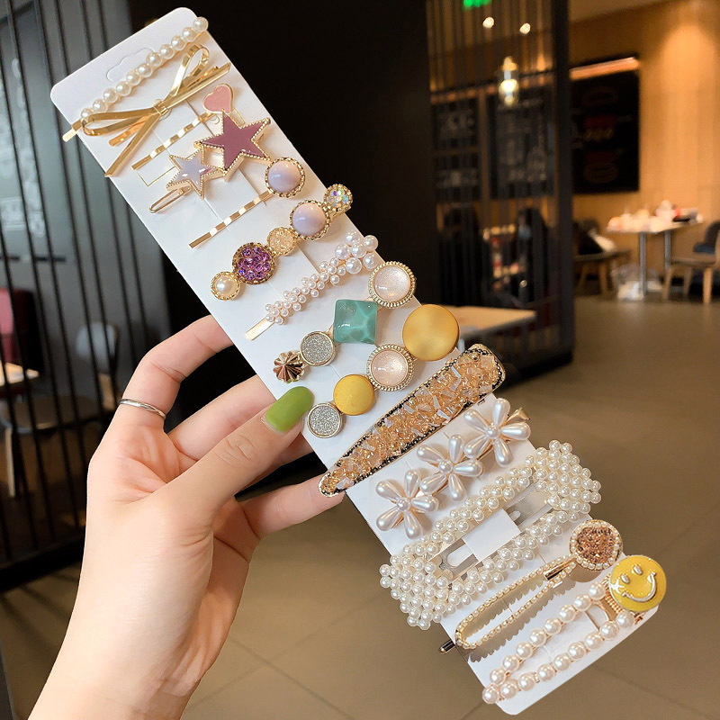 Clip de flequillo lateral rojo de la red femenina 2025 nueva horquilla simple clip de una línea horquilla clip de cabello roto tocado clip de pico de pato