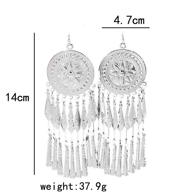1 Pair Ethnic Style Tassel Plating Alloy Drop Earrings display picture 1