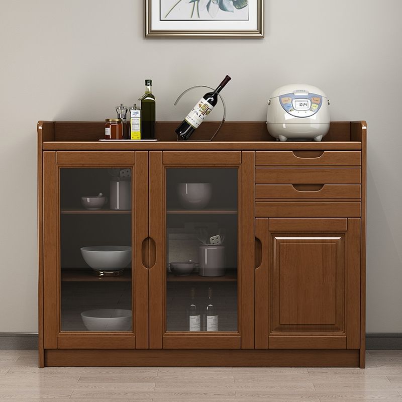 Solid Wood Sideboard Low Cabinet Restaurant Side Cabinet Wine Cabinet Wall Modern Minimalist Living Room Tea Cabinet Cupboard Storage Cabinet