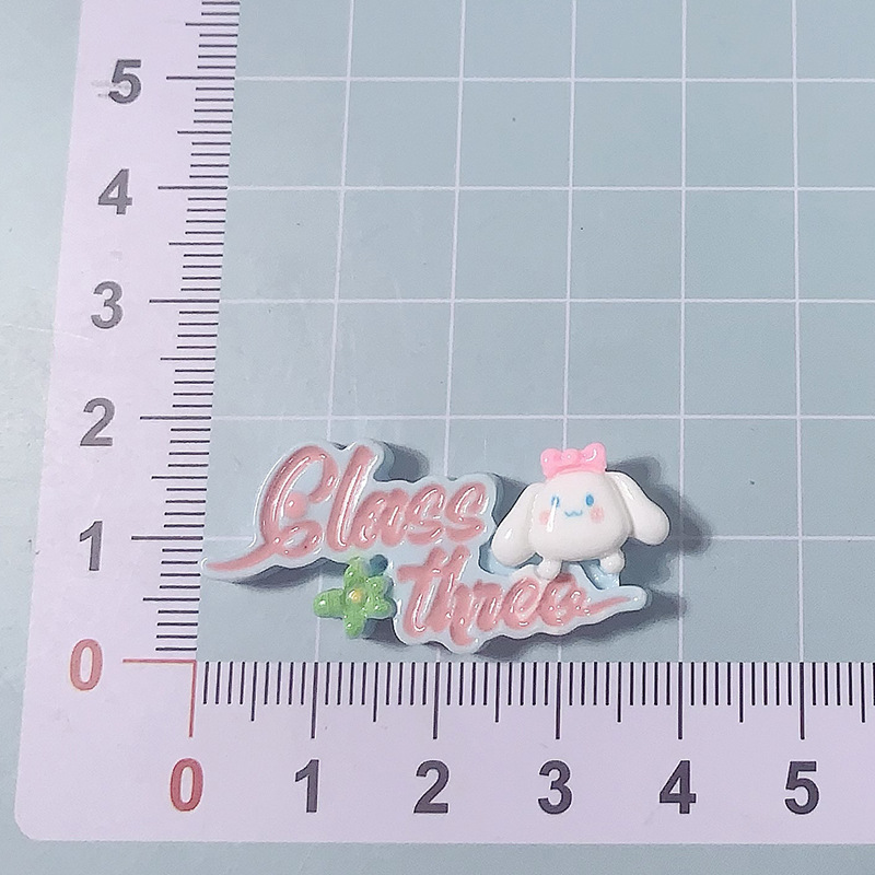 Caricatura Inglés Animal Diy Accesorios de resina Crema Adjustación de cabello Teléfono móvil agujero agujero botón de zapatos parche hecho a mano