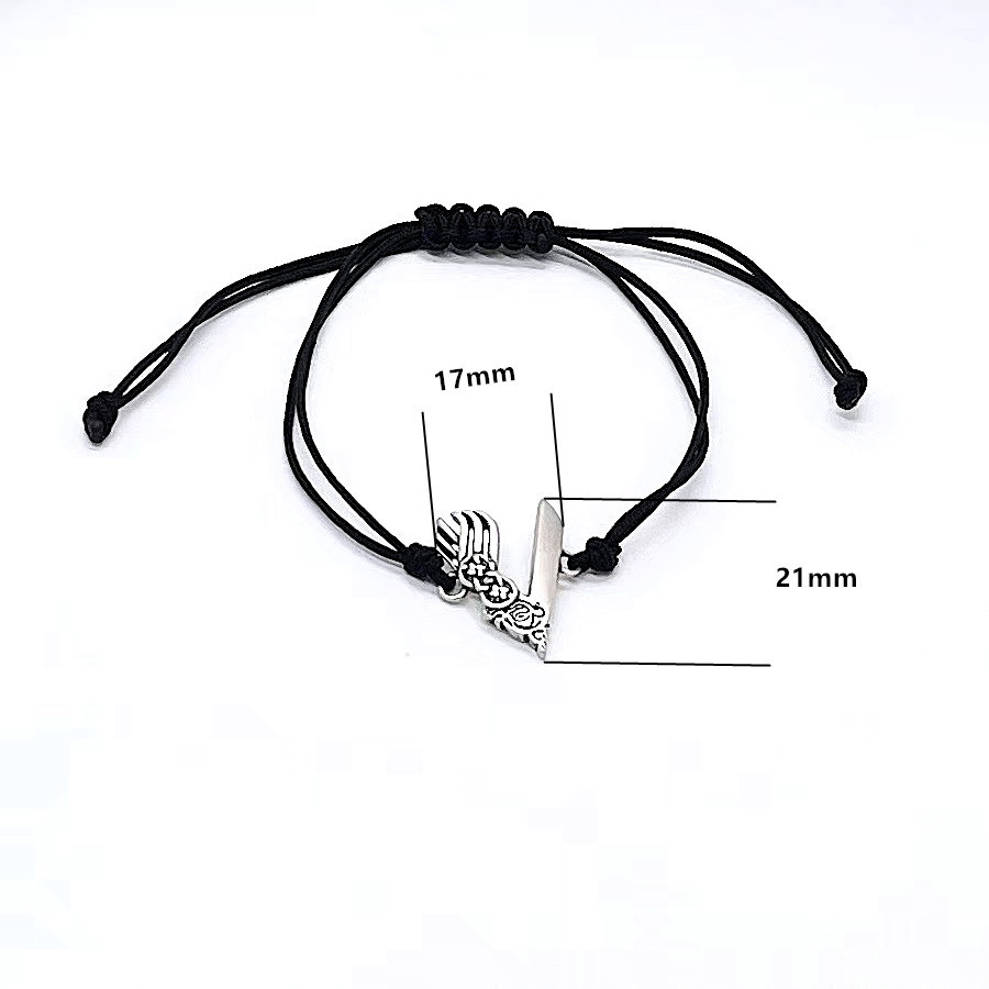 Simple Style V Shape Rope Plating Silver Plated Unisex Drawstring Bracelets display picture 4