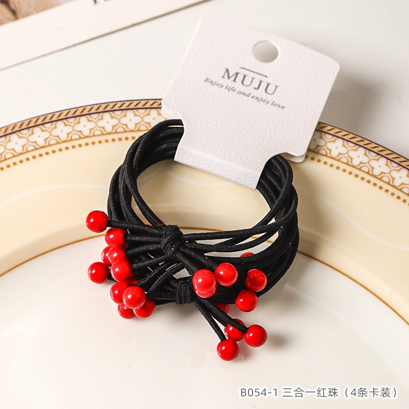 [Carga de tarjeta] sensación de alto nivel coreano de cabello de código de barras de moda de alta elasticidad de cabello anillo de cabello correa de cola de caballo