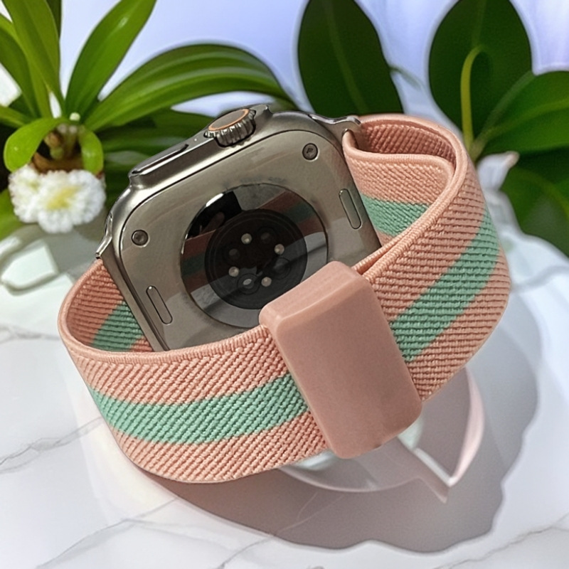 Compatible with Apple Watch Ultra 2 watch band S9S87654, elastic loop magnetic clasp watch band
