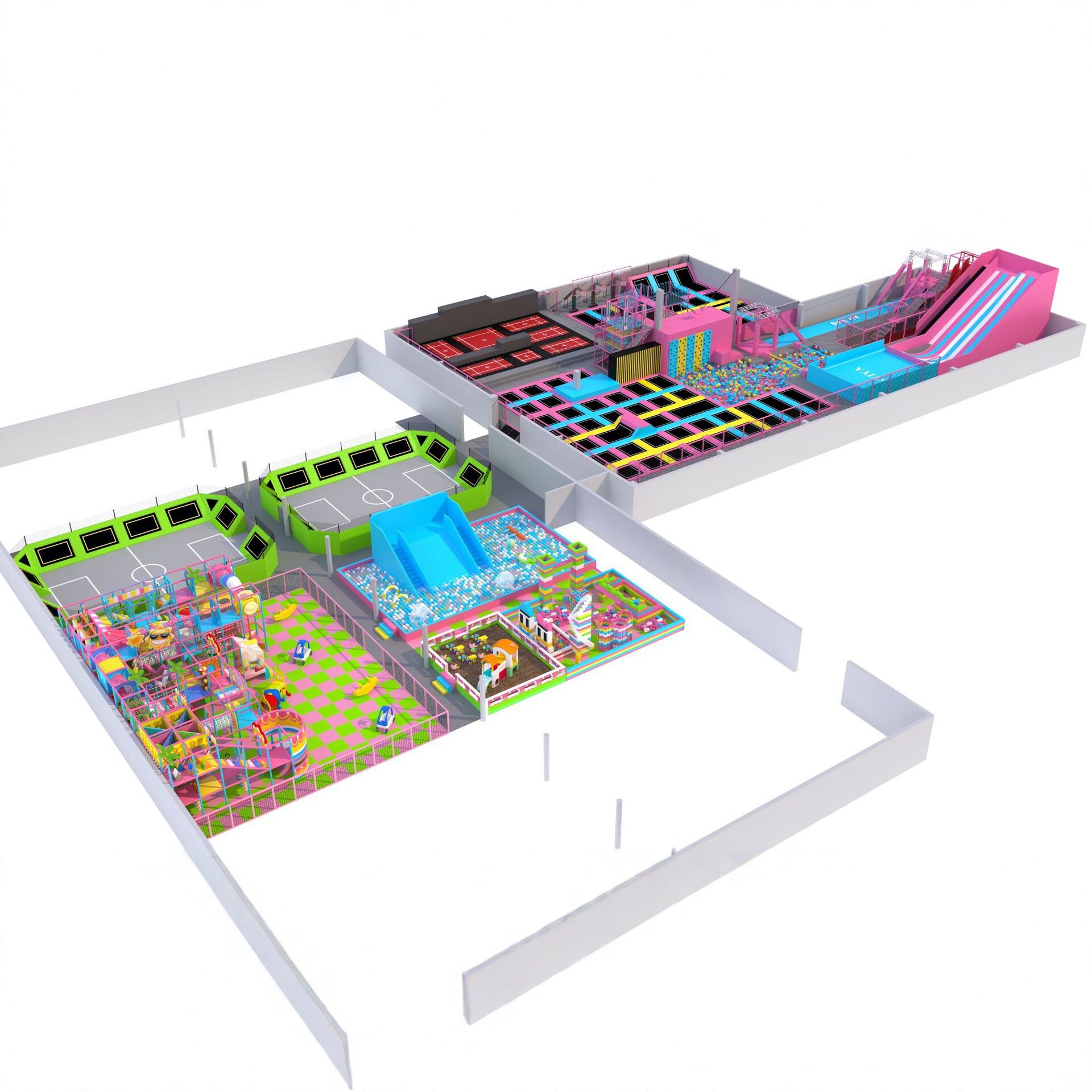 大型淘气堡儿童蹦床游乐设备商城室内健身蹦床儿童体能训练蹦床馆