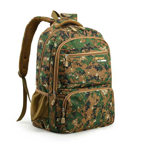 Cross-border foreign trade backpack, trendy student schoolbag, travel backpack, Korean version for men and women, camouflage casual computer bag