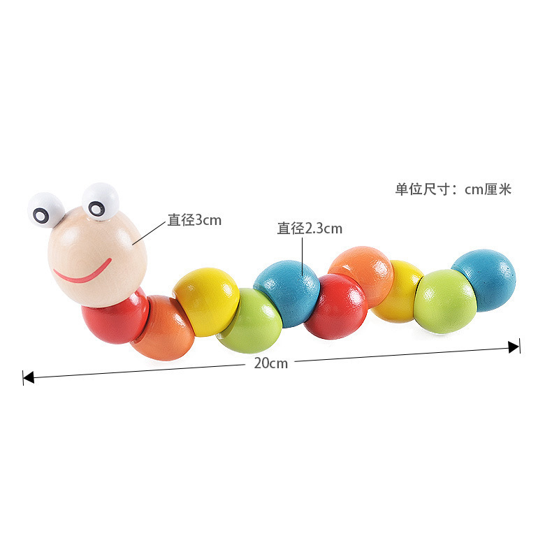 도매 어린이 건물 블록 다채로운 품종 트위스터 애벌레 동물 인형 나무 정보 장난감 0-3 년