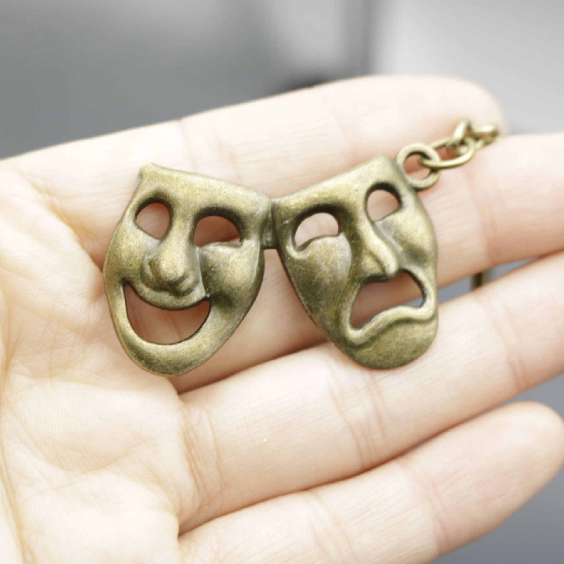 Minimalist Mask Pendant Keychain Image 2