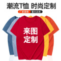 精梳棉纯棉圆领短袖t恤 团体工作服聚会班服广告文化衫批发印LOGO