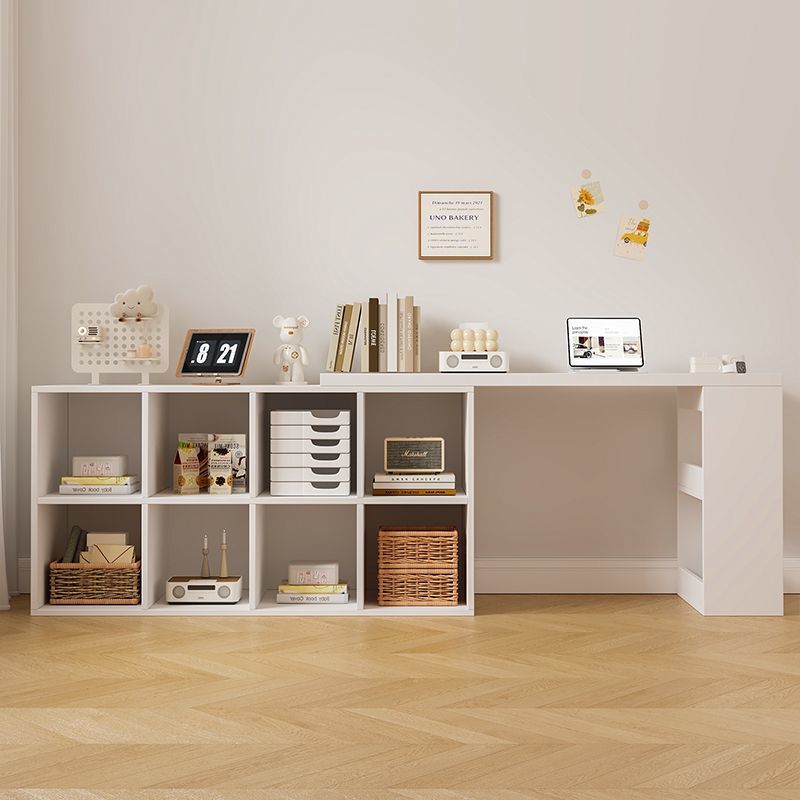 Corner Desk Home Study Table Bedroom Girls Dresser Bookcase Integrated Solid Wood L-Shaped Corner Computer Desk