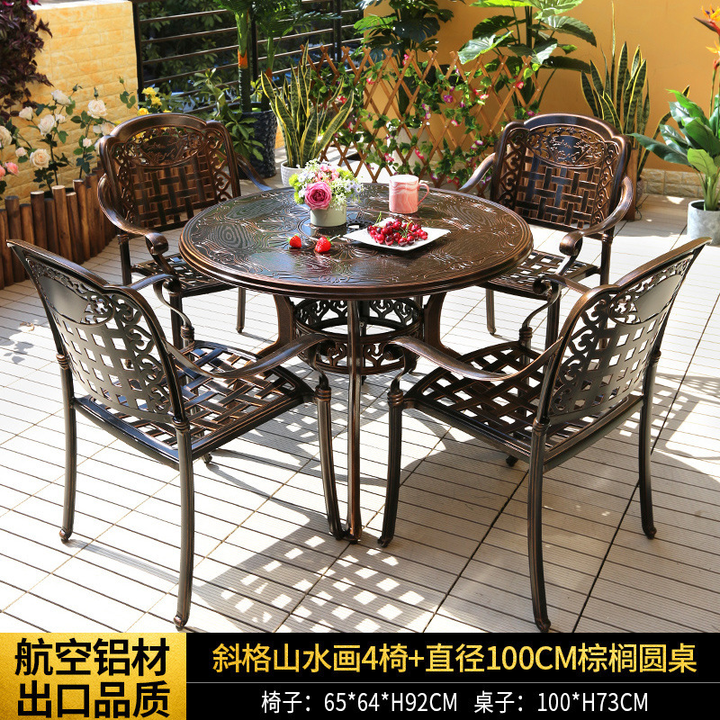 [수출 품질] 의자 4 개 + 손바닥 지름 100cm 원탁 [2022 new]