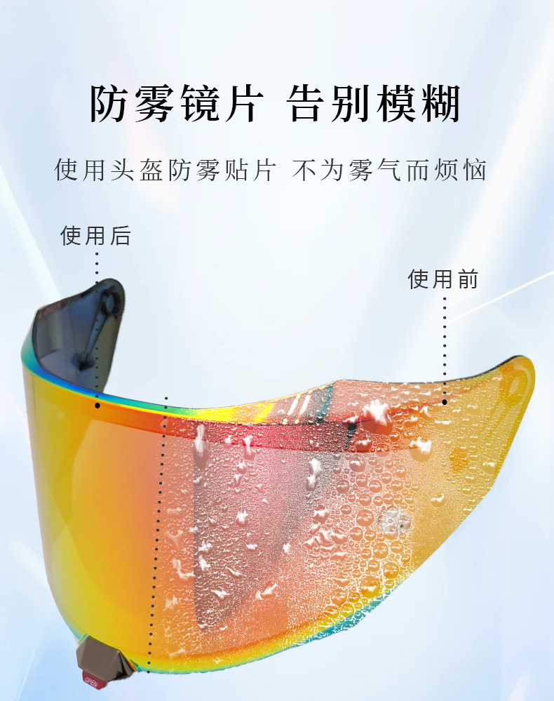 Compatible with KYT R1R motorcycle helmet lens, PC anti-fall, color-changing, high-definition, day and night universal anti-fog helmet accessory