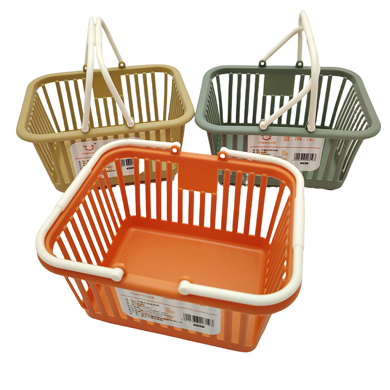 L6543 8355 cesto de almacenamiento portátil cesto de almacenamiento de plástico de escritorio bocadillos caja de almacenamiento de artículos diversos marco de almacenamiento