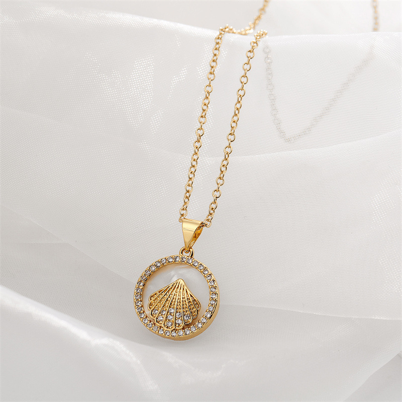 Fashion Geometric Copper Necklace Inlay Zircon Copper Necklaces