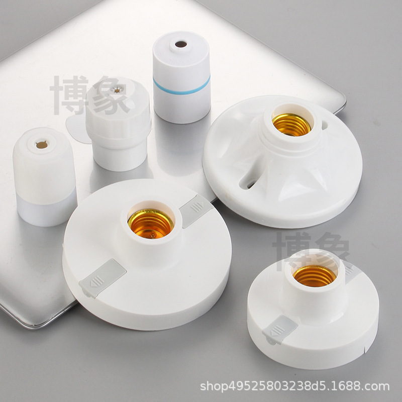 New structure lamp cap thread chandelier 12cm round plastic lamp holder anti-falling e27 screw cap flat lamp holder