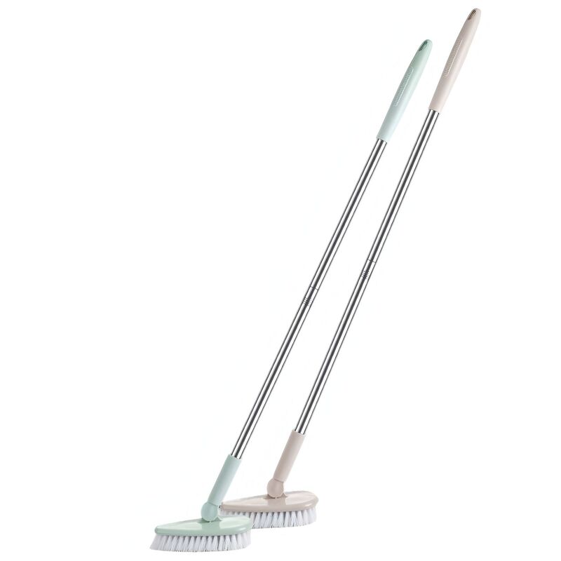 Household Long-Handled Bathroom Cleaning Brush Floor Toilet Bathroom Dead Corner Removal Removable Rotating Hard-Bristled Tile Brush