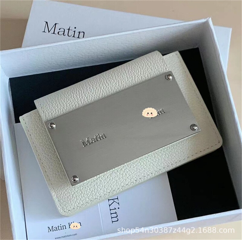 Korean Matin Kim Bag Niche Brand 2023 New Genuine Leather Compact Matinkim Card Holder Coin Purse for Women