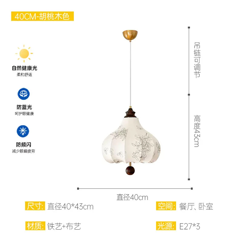 Retro estilo francés tela de dormitorio candelabro impresión medieval sala de estar comedor bar lámparas de madera maciza armario