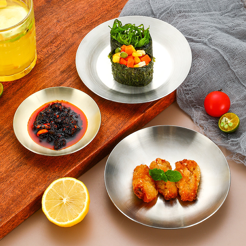 Creativo 304 de acero inoxidable plato de aperitivos plato de encurtido plato de sushi japonés comercial plato de cocina plato de cena plato de inmersión image 4