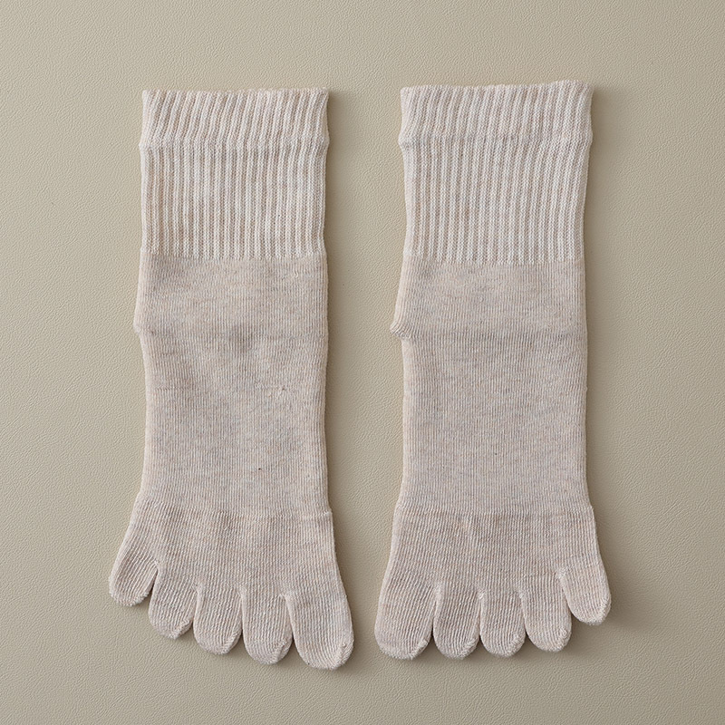 Calcetines de cinco dedos calcetines de media pantorrilla para mujer Calcetines de Punta desodorante nuevo engrosado Terry calcetines de Punta cálido algodón invierno absorbente de sudor