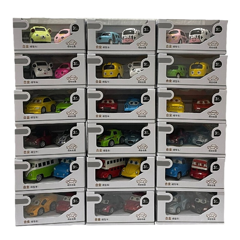 Children's Huili alloy car model pocket toy car mini Q version car fun cartoon boy gift