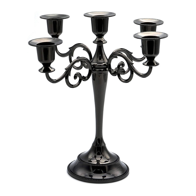 Candelaria retro transfronteriza de tres cabezas y cinco cabezas de metal forjado candelabros decoración de mesa accesorios de disparo