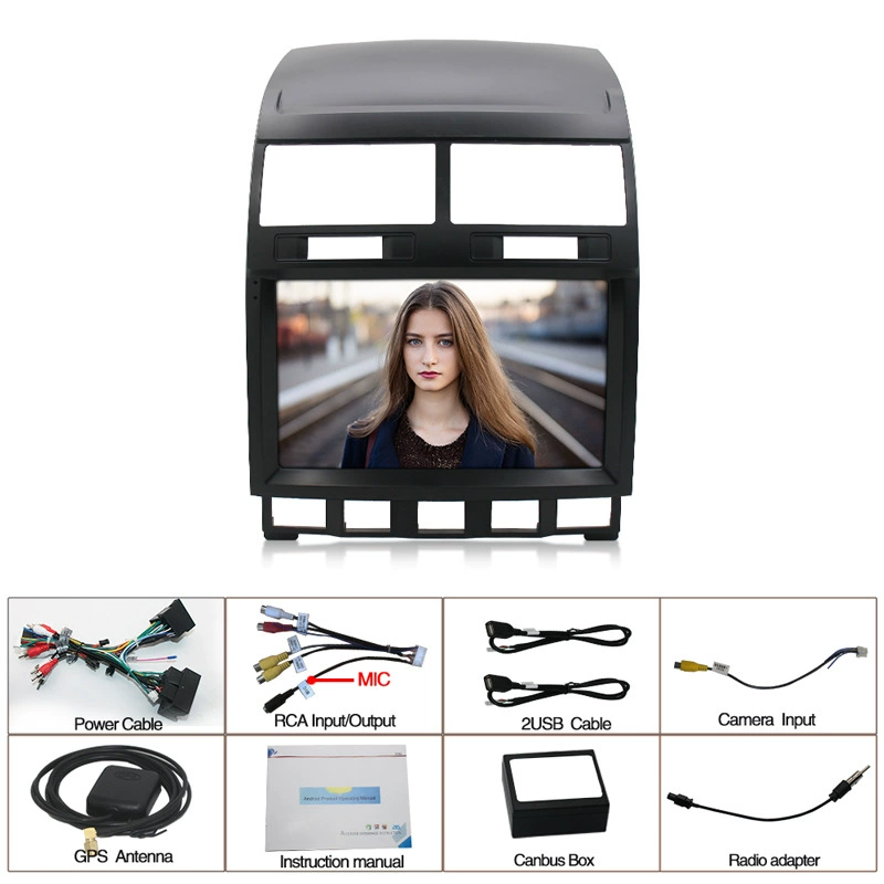 Подходящее для зарубежного рынка 9-дюймовый Volkswagen Touareg Navigator GPS Android с большим экраном, встроенная система MP5 с обратным изображением