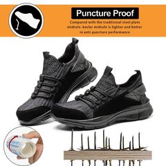 Cross-border labor safety shoes wholesale, anti-puncture and anti-strike construction site shoes with steel toe, lightweight protective casual safety shoes