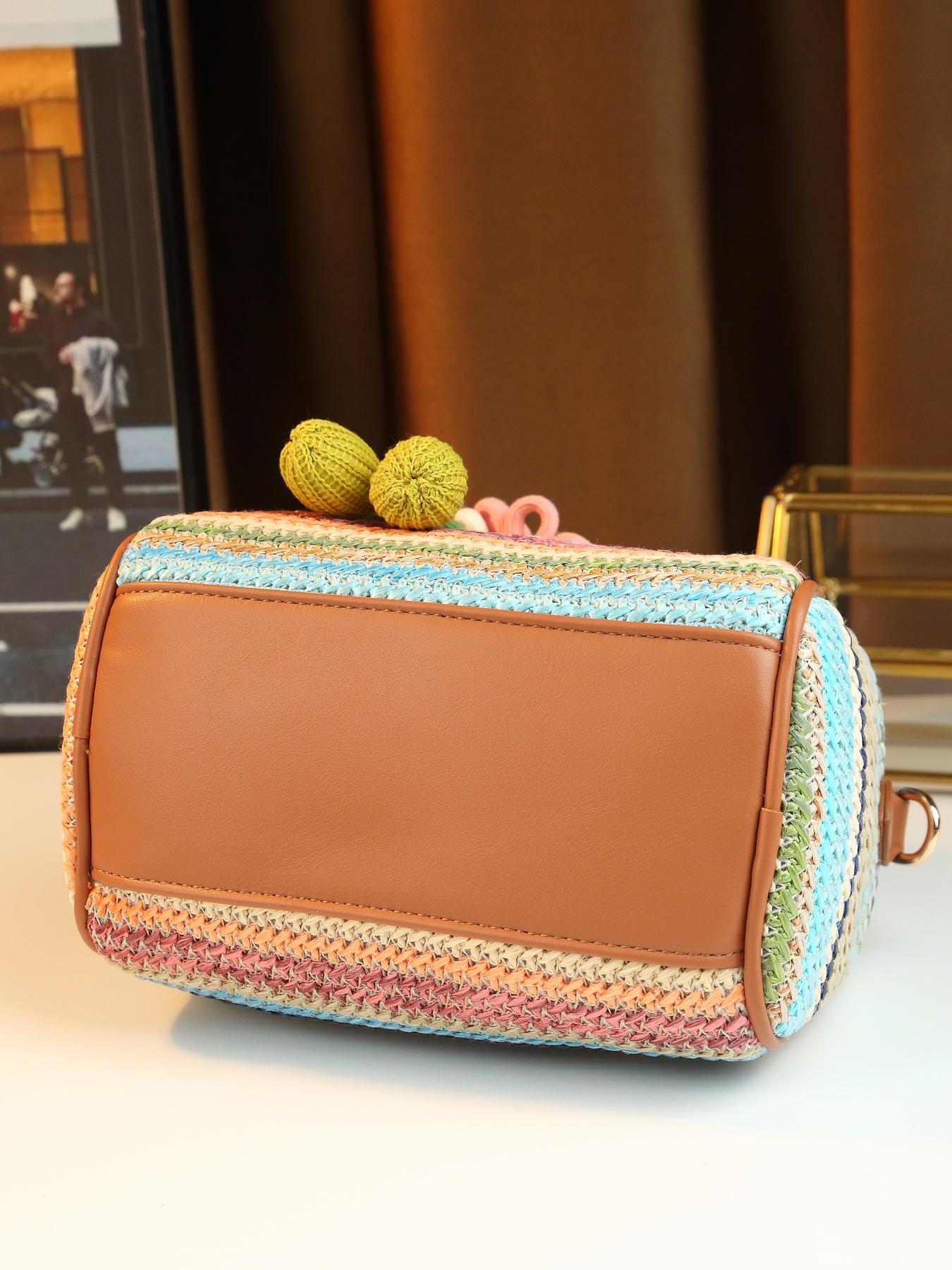 Women's Canvas Patchwork Bucket Bag For Casual Summer Commuting_voghion.com