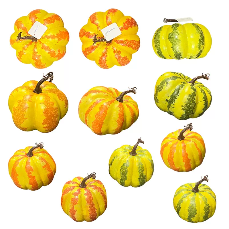 跨境新品万圣节丰收节圣诞节装饰道具摆件仿真泡沫多彩南瓜