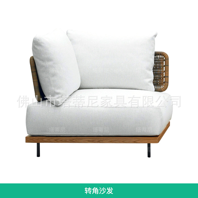 Combinación de sofá para exteriores, villa, patio, jardín, ocio, silla de mimbre, modelo de diseñador, habitación, balcón al aire libre, muebles de mimbre