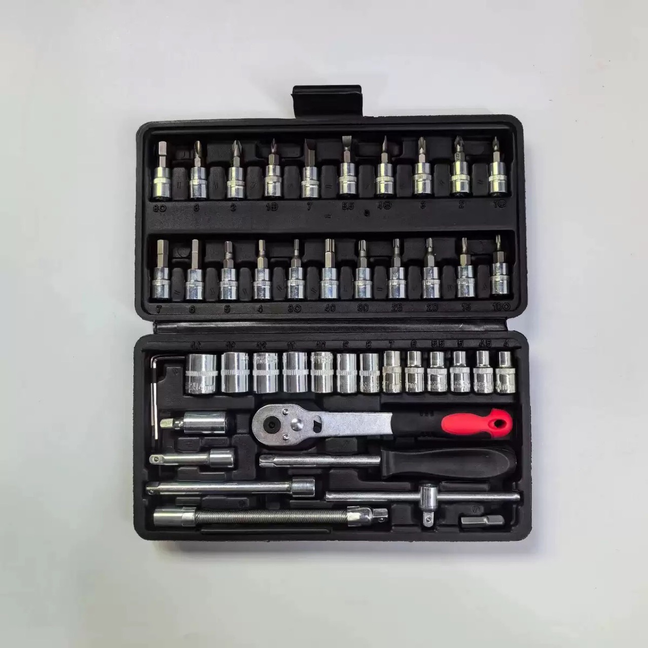 46-Piece Socket Wrench Set for Cars, Motorcycles, and Maintenance, Household Small Hardware Tool Kit Set