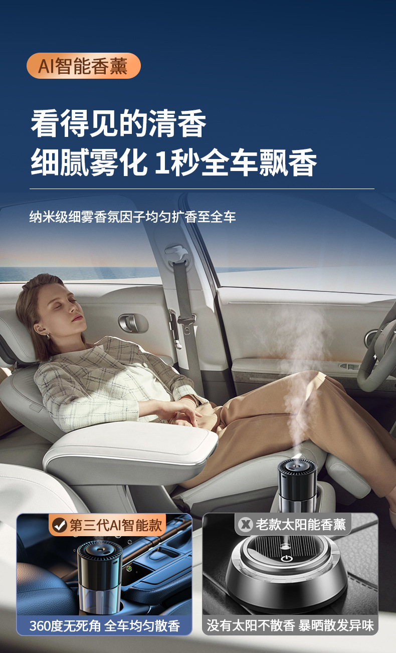New product car perfume ornaments car aromatherapy automatic spray high-end car AI intelligent fragrance car interior accessories
