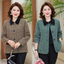 中年妈妈春装短款外套2025新款洋气时尚中老年女装春秋休闲上衣服