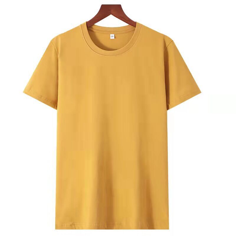 Summer Season Wholesale Men's Simple Style Streetwear Solid Color Short Sleeve Men's T-shirt 90%Cotton
