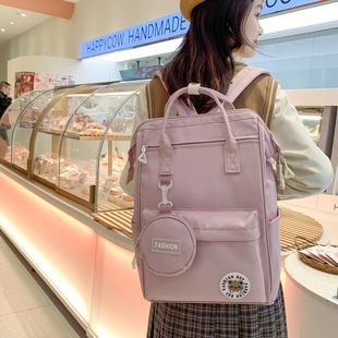 New Japanese and Korean style backpack large capacity simple solid color leisure travel academic style Senior high school backpack