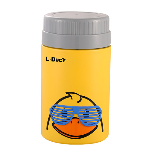 Yellow duck co-branded stew beaker, insulated extra long 304 stainless steel stew porridge, student office worker breakfast meal stew kettle