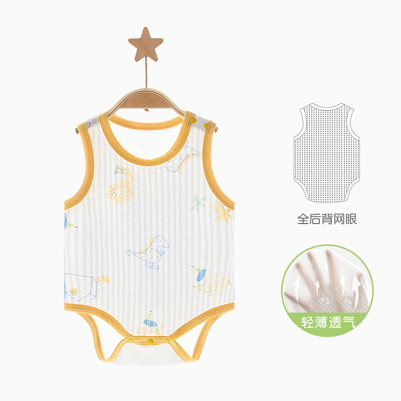 Ropa de verano para bebé recién nacido, unisex, pijama fino y transpirable, mono triangular, conjunto de verano para bebé image 7